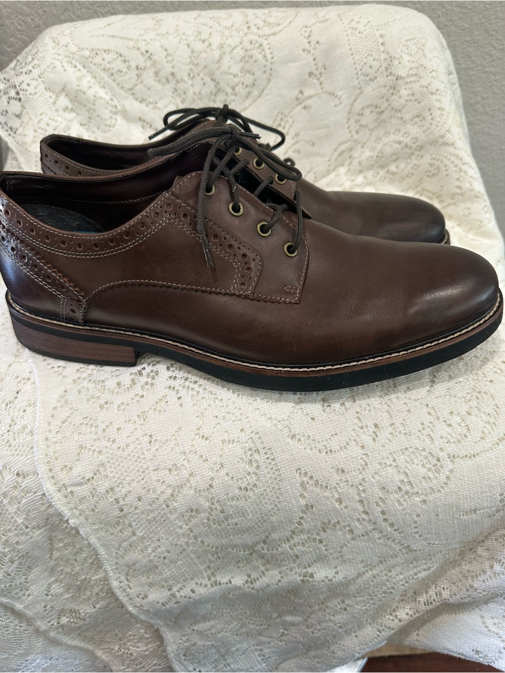Nunn Bush Dark Brown Leather Oxford Derby Shoes size 12
